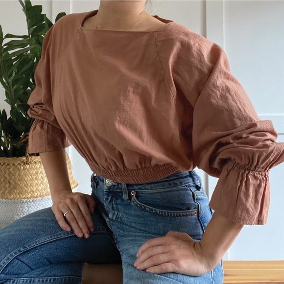 Oak+Fort Puff Sleeve Blouse in Blush - Picture 4 of 5